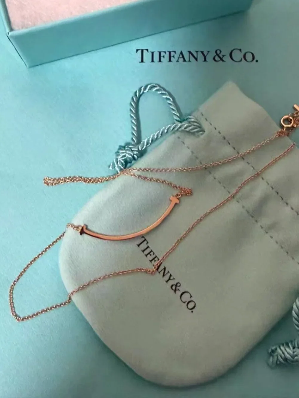 Tiffany & Co Smile Rose Gold Pendant Necklace